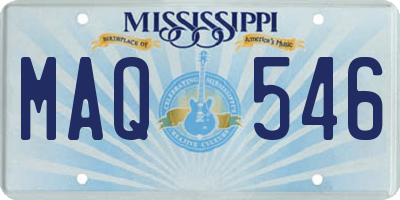 MS license plate MAQ546