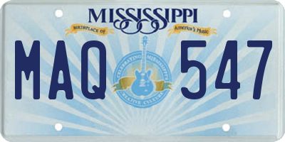 MS license plate MAQ547