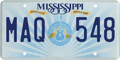 MS license plate MAQ548