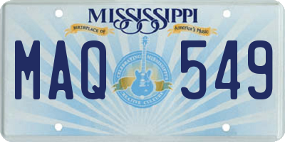 MS license plate MAQ549