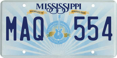 MS license plate MAQ554
