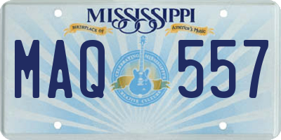 MS license plate MAQ557