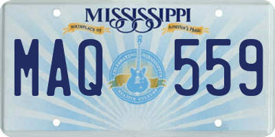 MS license plate MAQ559