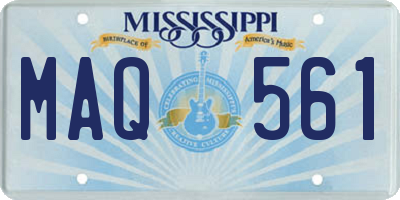 MS license plate MAQ561