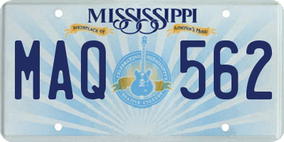 MS license plate MAQ562