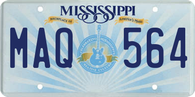 MS license plate MAQ564