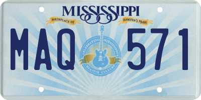 MS license plate MAQ571