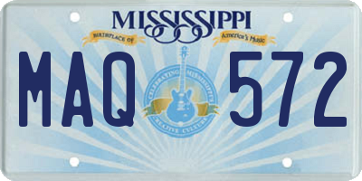 MS license plate MAQ572