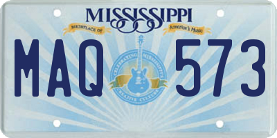 MS license plate MAQ573