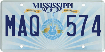 MS license plate MAQ574
