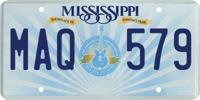 MS license plate MAQ579
