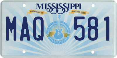 MS license plate MAQ581