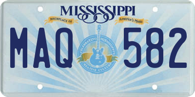 MS license plate MAQ582