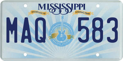 MS license plate MAQ583
