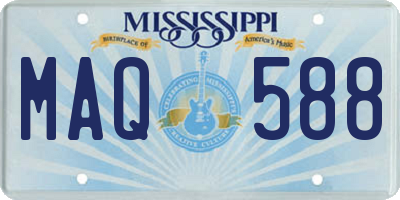 MS license plate MAQ588