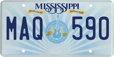 MS license plate MAQ590