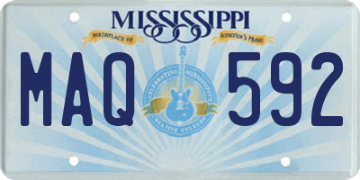 MS license plate MAQ592