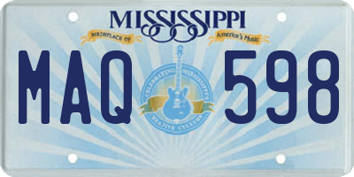 MS license plate MAQ598