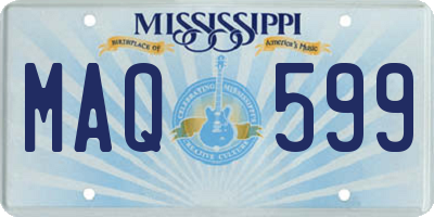 MS license plate MAQ599