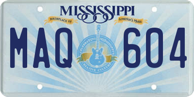 MS license plate MAQ604