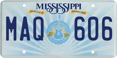 MS license plate MAQ606