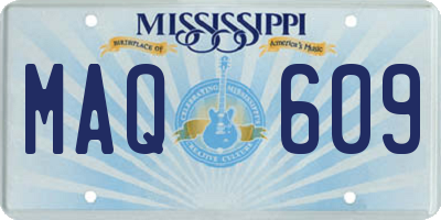 MS license plate MAQ609