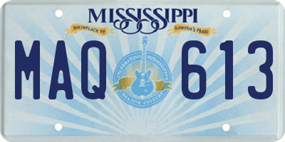 MS license plate MAQ613