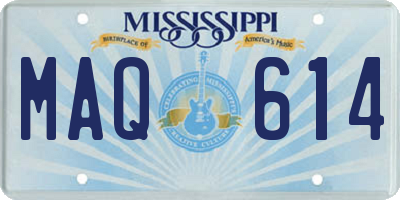 MS license plate MAQ614