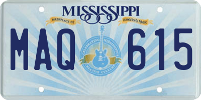 MS license plate MAQ615
