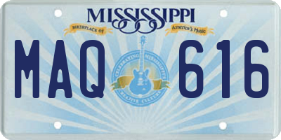 MS license plate MAQ616