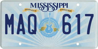 MS license plate MAQ617