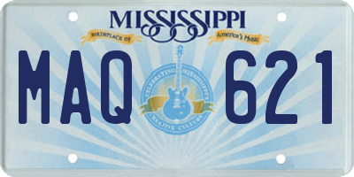 MS license plate MAQ621