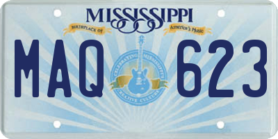 MS license plate MAQ623