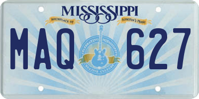 MS license plate MAQ627