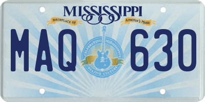 MS license plate MAQ630