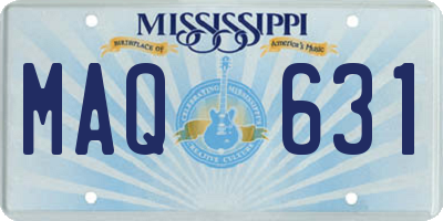 MS license plate MAQ631