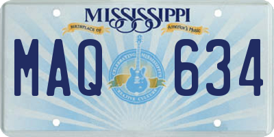 MS license plate MAQ634