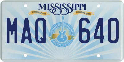 MS license plate MAQ640