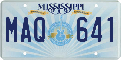 MS license plate MAQ641