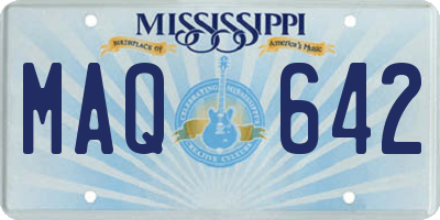 MS license plate MAQ642