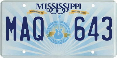 MS license plate MAQ643