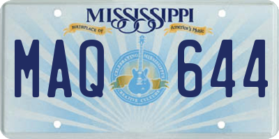 MS license plate MAQ644