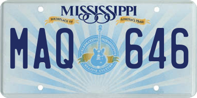 MS license plate MAQ646