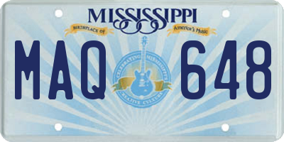 MS license plate MAQ648