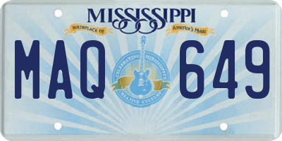 MS license plate MAQ649