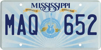 MS license plate MAQ652