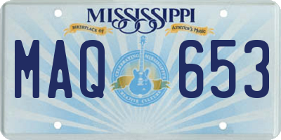 MS license plate MAQ653
