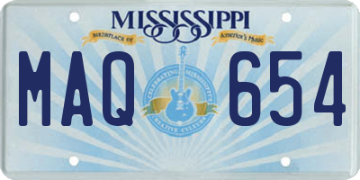 MS license plate MAQ654