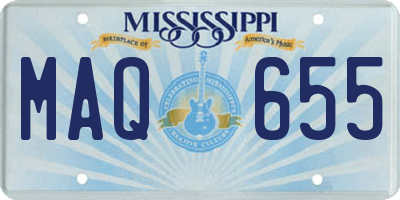 MS license plate MAQ655