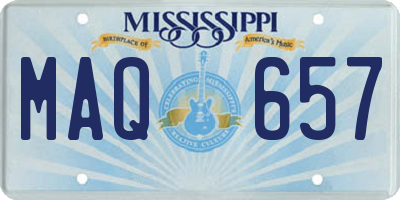 MS license plate MAQ657